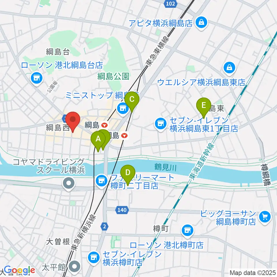 綱島カルチャーセンター周辺のホテル一覧地図