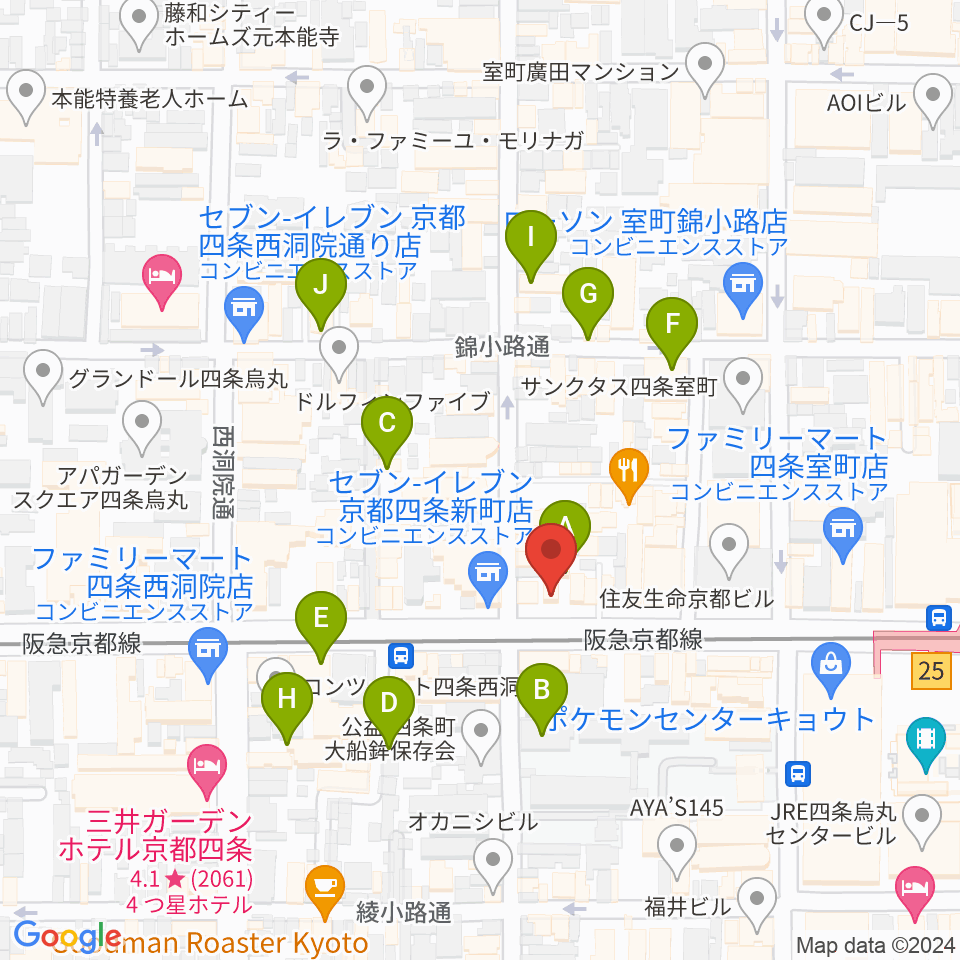 京都MOJO周辺のホテル一覧地図