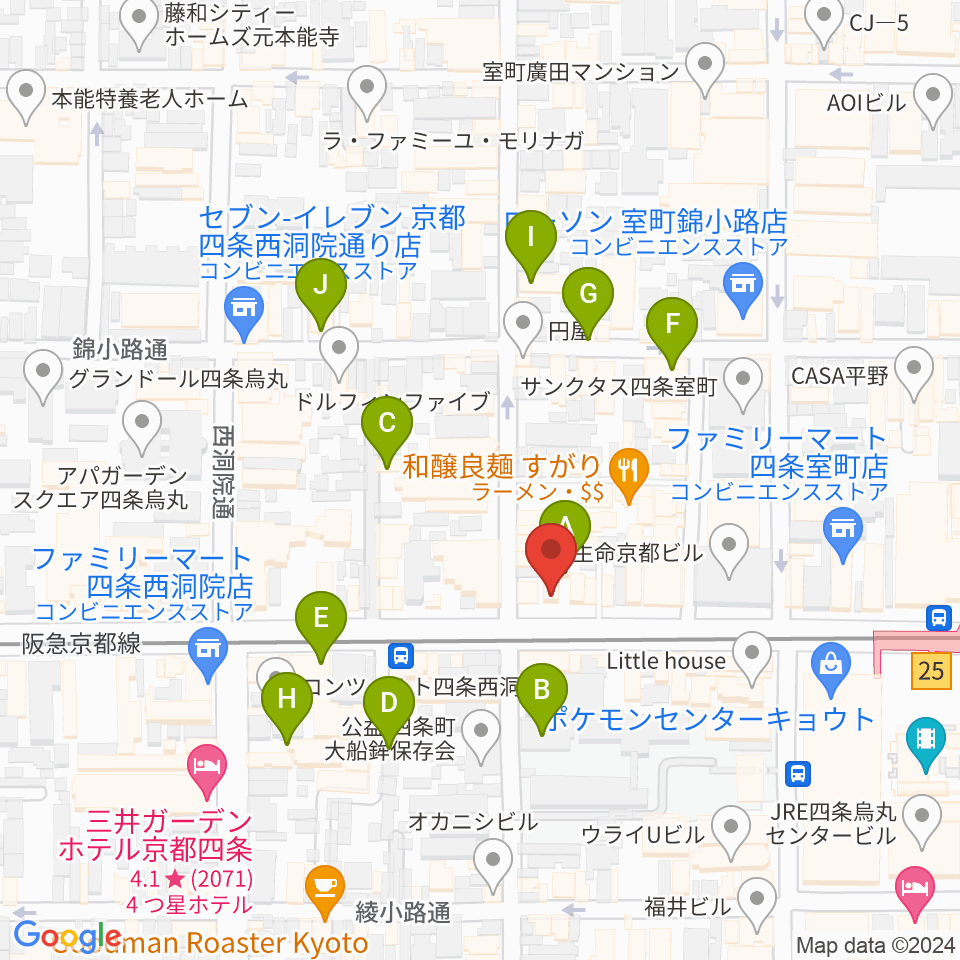 京都MOJO周辺のホテル一覧地図