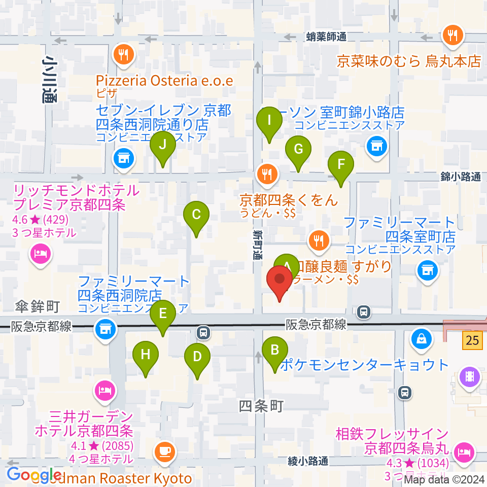 京都MOJO周辺のホテル一覧地図