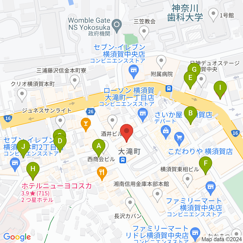 カルチャーセンターさいか屋横須賀周辺のホテル一覧地図