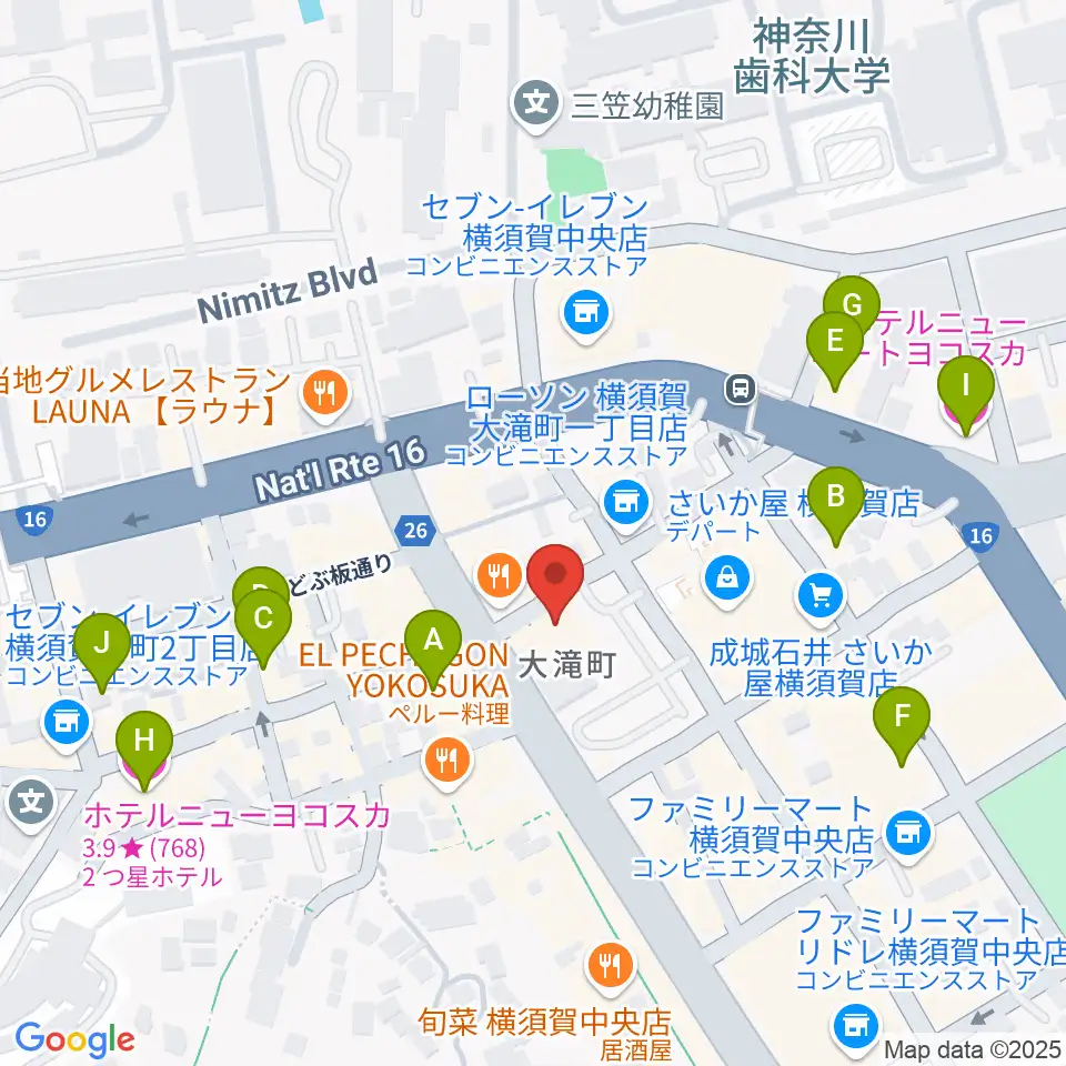 カルチャーセンターさいか屋横須賀周辺のホテル一覧地図