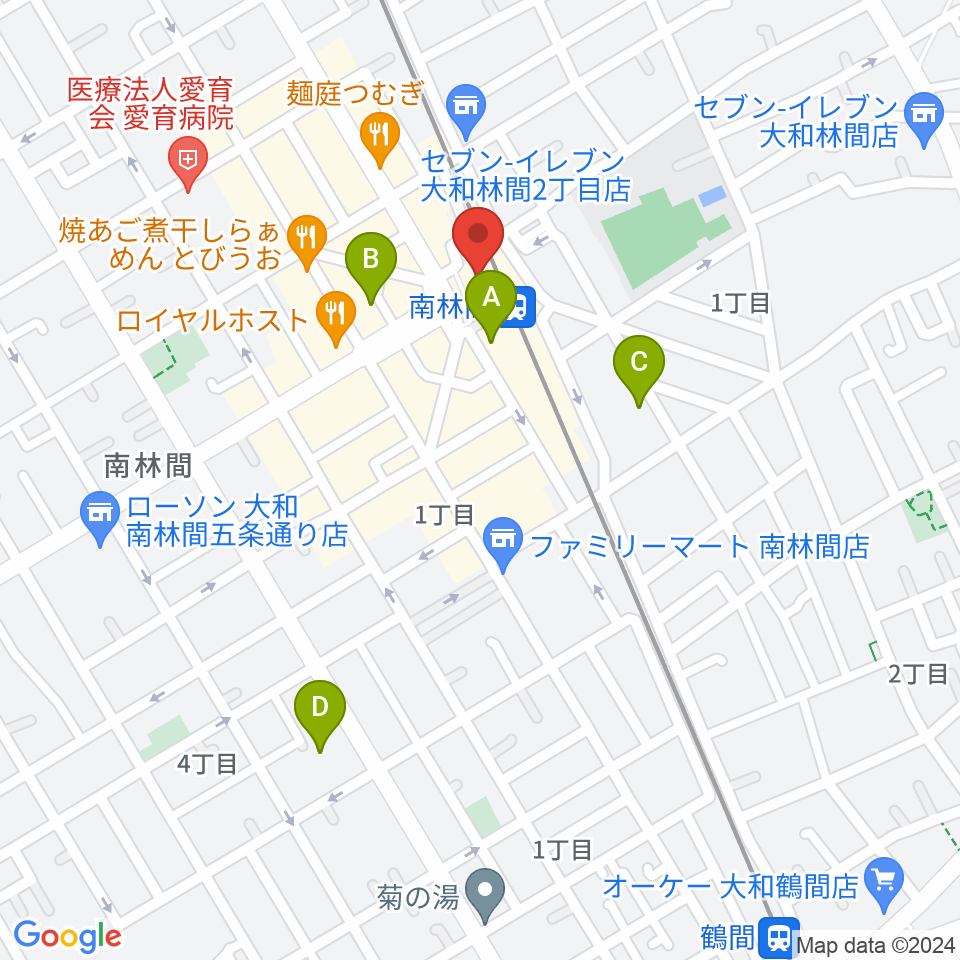 南林間カルチャーセンター周辺のホテル一覧地図