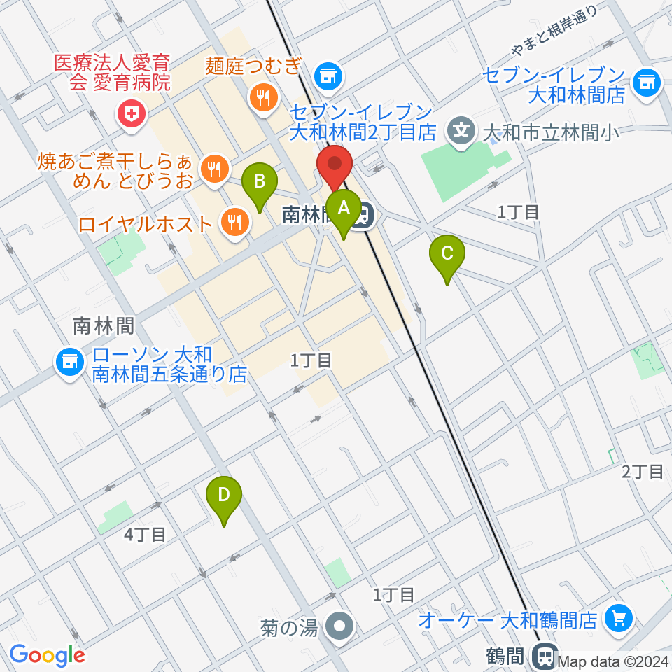 南林間カルチャーセンター周辺のホテル一覧地図