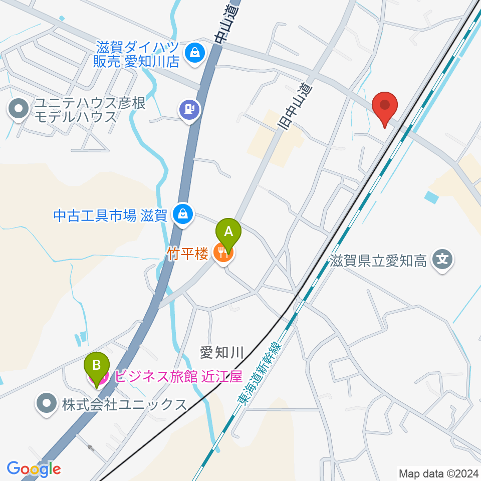 塚本楽器 愛知川店スタジオ周辺のホテル一覧地図