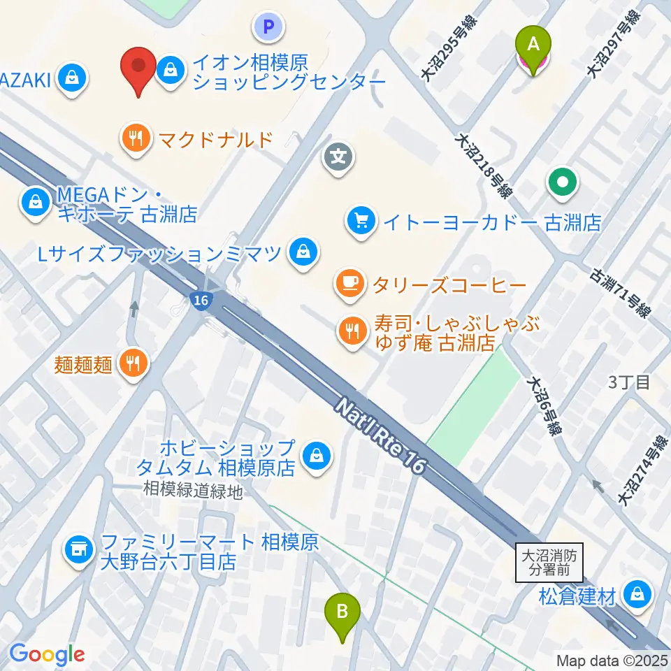 相模原カルチャーセンター古淵店周辺のホテル一覧地図
