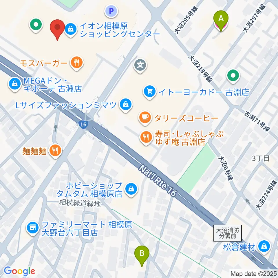 相模原カルチャーセンター古淵店周辺のホテル一覧地図