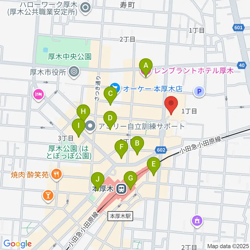 厚木カルチャーセンター周辺のホテル一覧地図