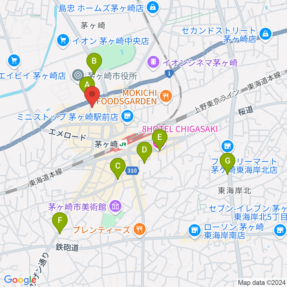 ヨークカルチャーセンター茅ヶ崎周辺のホテル一覧地図