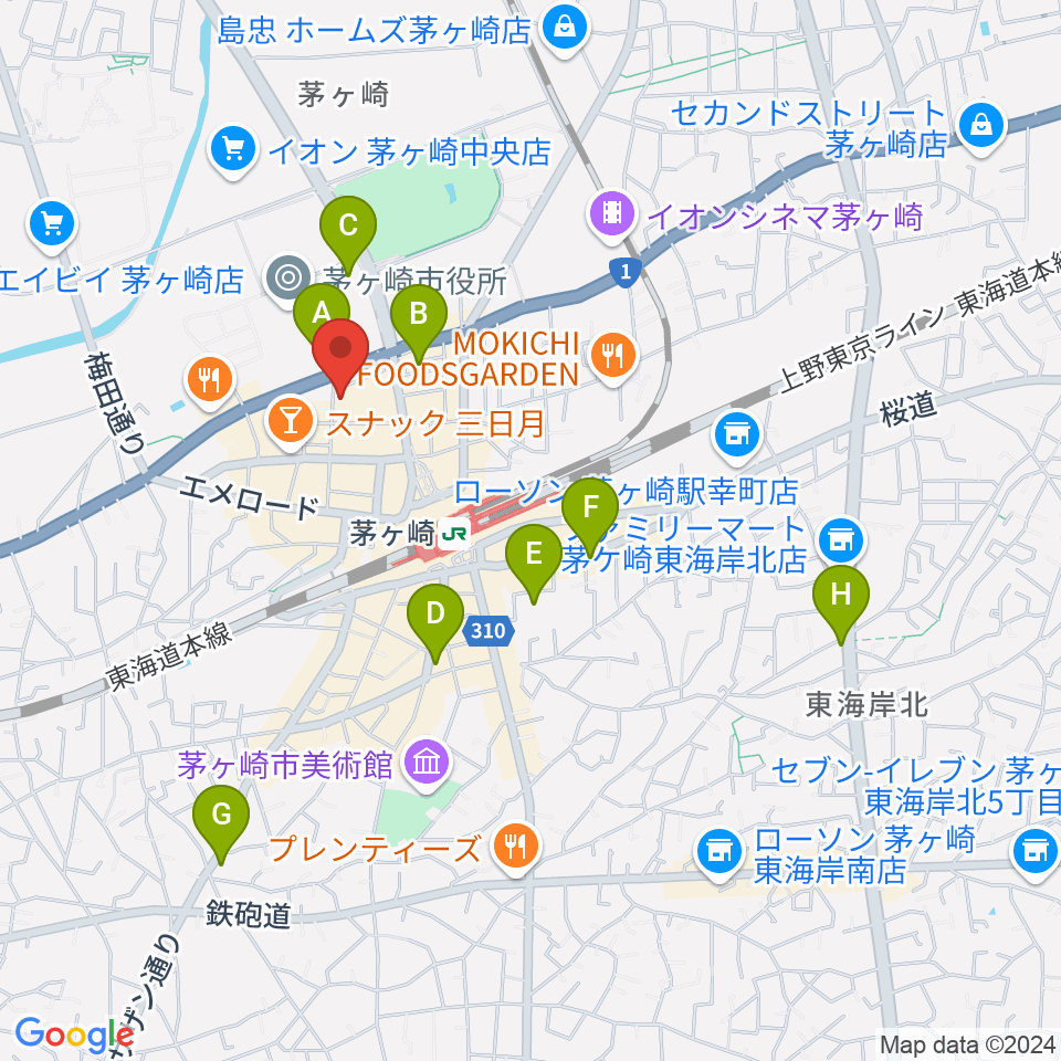 ヨークカルチャーセンター茅ヶ崎周辺のホテル一覧地図