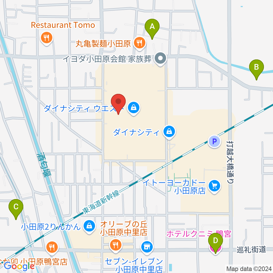 カルチャーセンター小田原周辺のホテル一覧地図