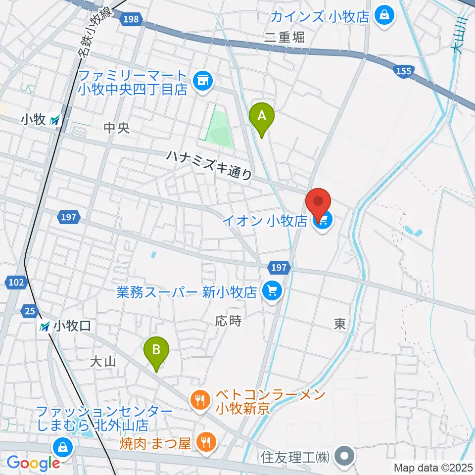 村井楽器小牧店周辺のホテル一覧地図