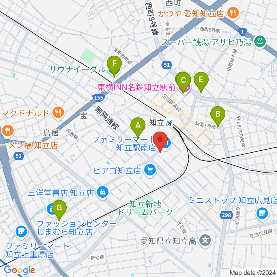 知立カルチャーセンター周辺のホテル一覧地図