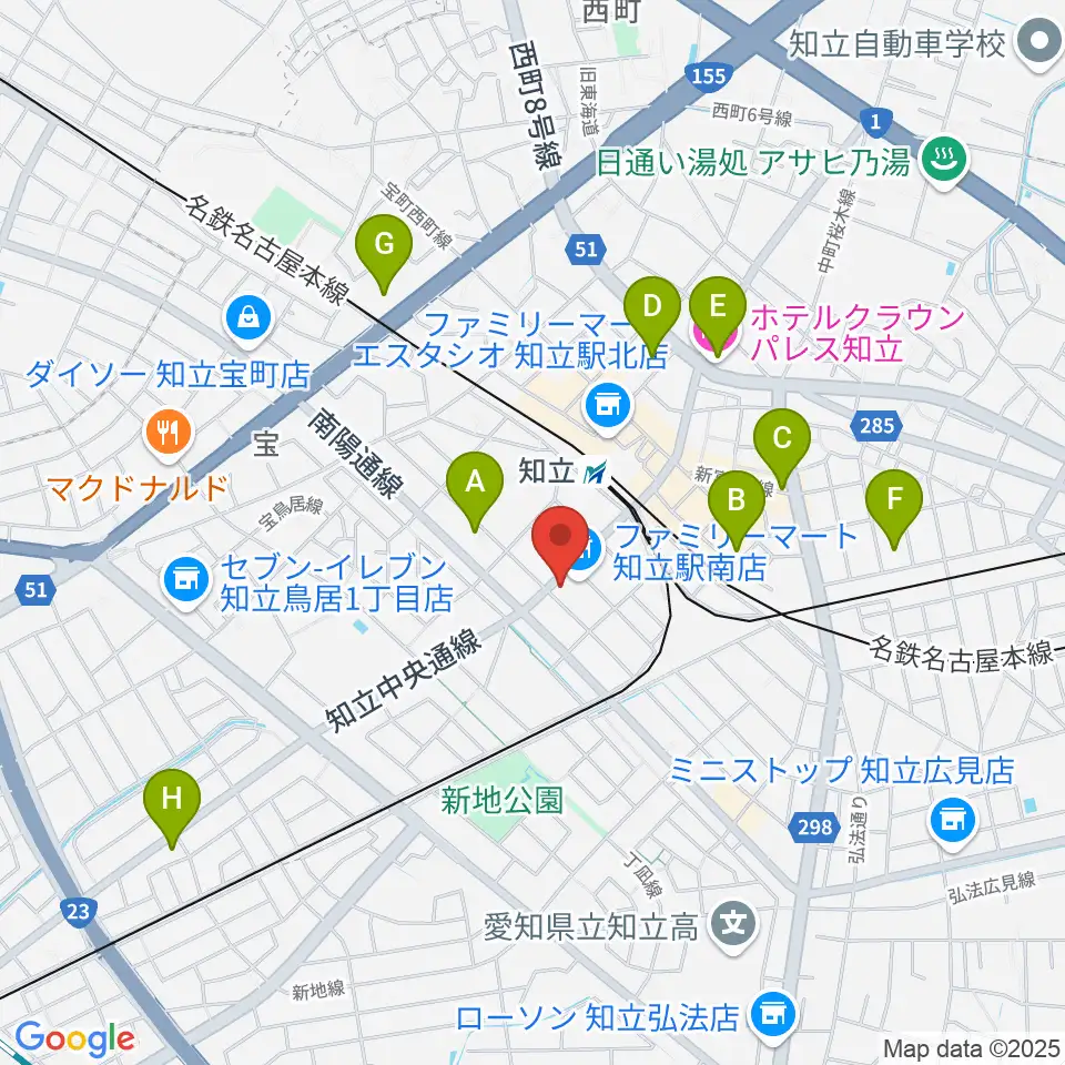 知立カルチャーセンター周辺のホテル一覧地図