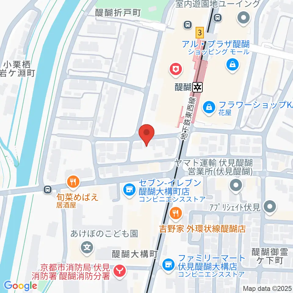 醍醐カルチャーセンター周辺のホテル一覧地図