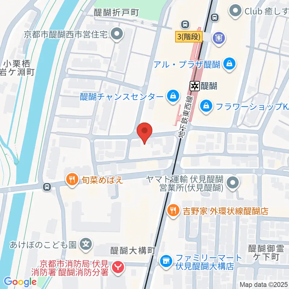 醍醐カルチャーセンター周辺のホテル一覧地図