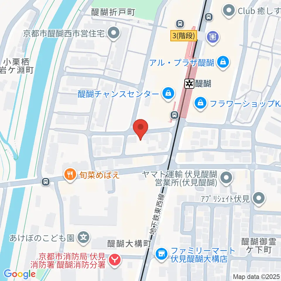 醍醐カルチャーセンター周辺のホテル一覧地図