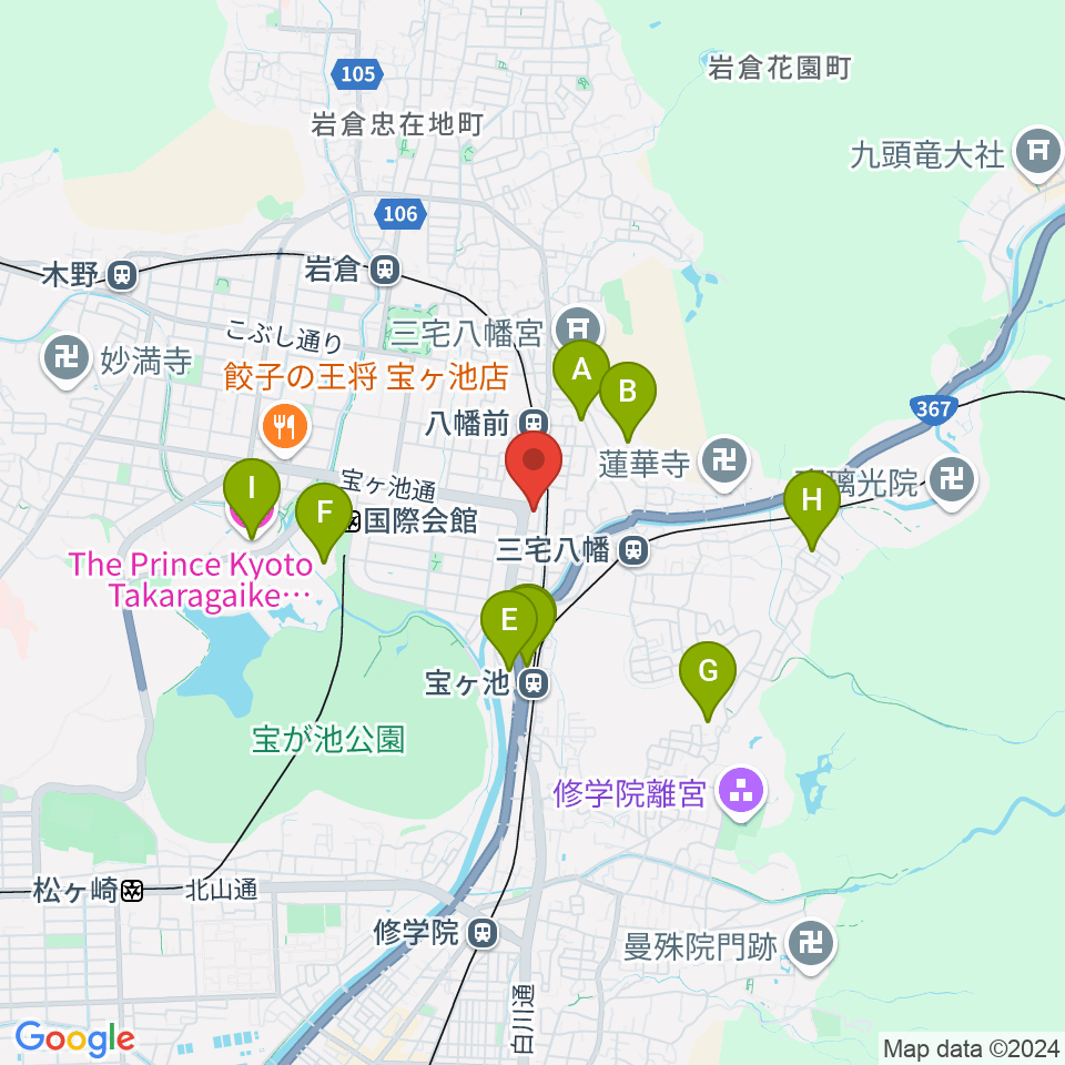 京都FANJ周辺のホテル一覧地図