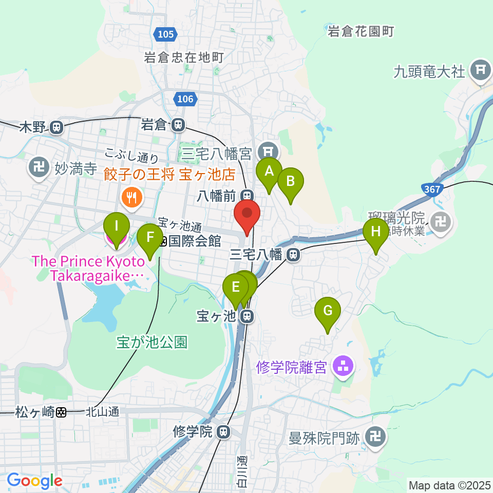 京都FANJ周辺のホテル一覧地図