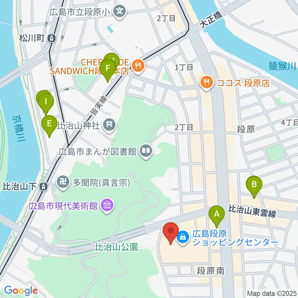 広島カルチャーセンター周辺のホテル一覧地図