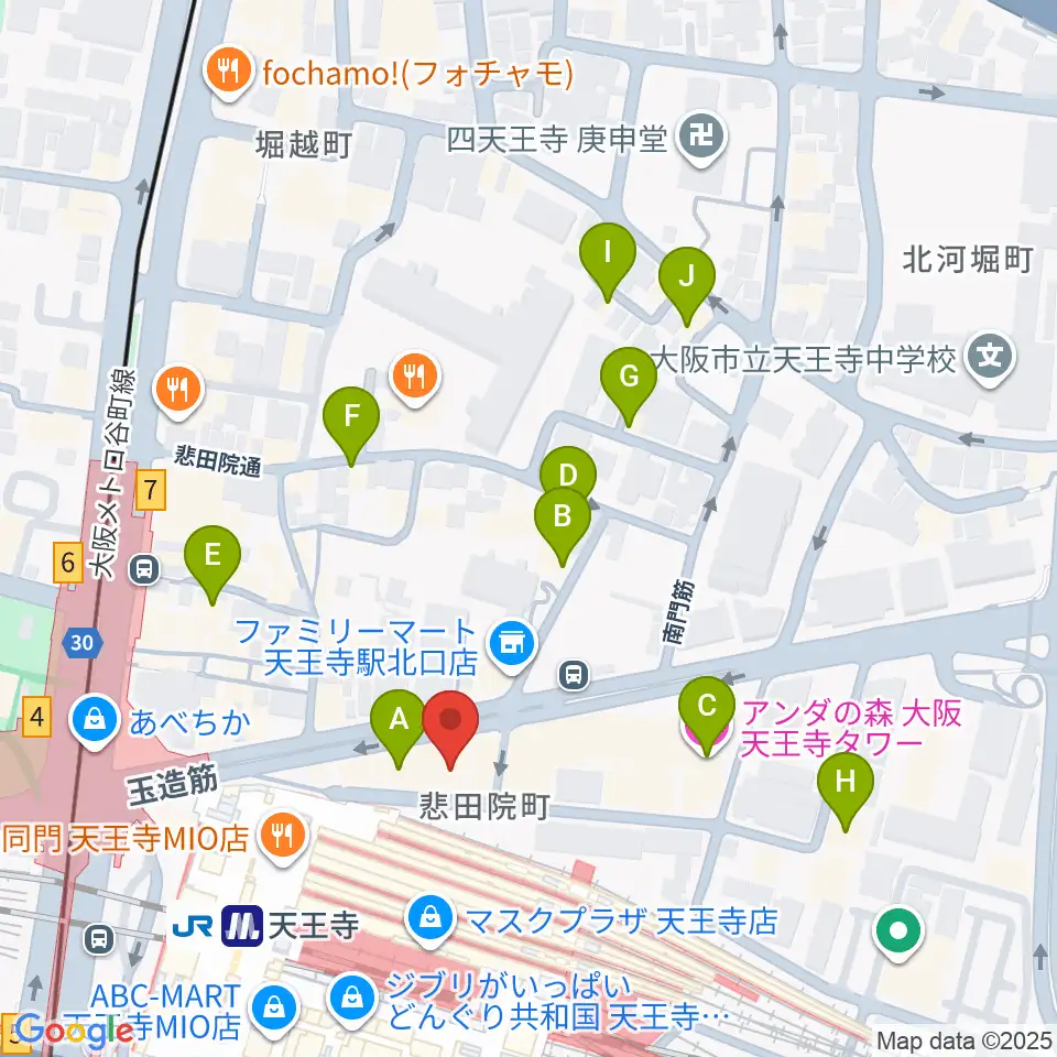 Divaluxe天王寺校周辺のホテル一覧地図