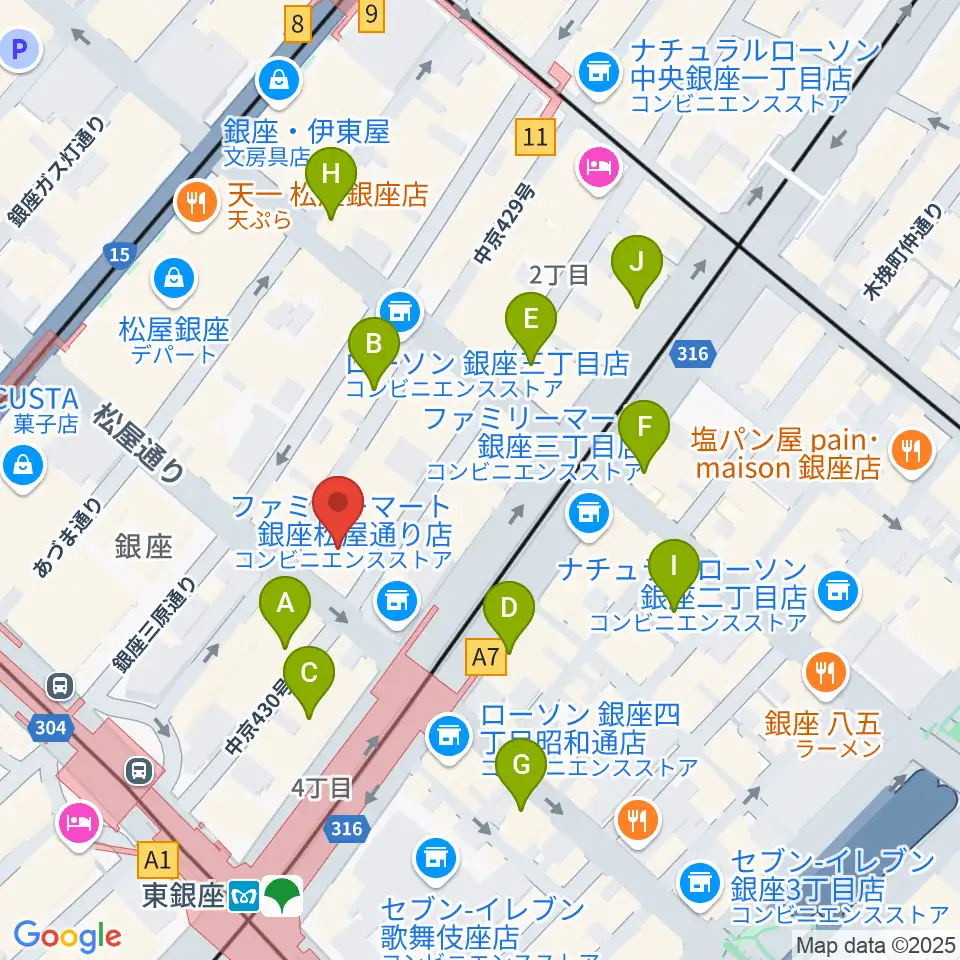 銀座フェニックスプラザ周辺のホテル一覧地図