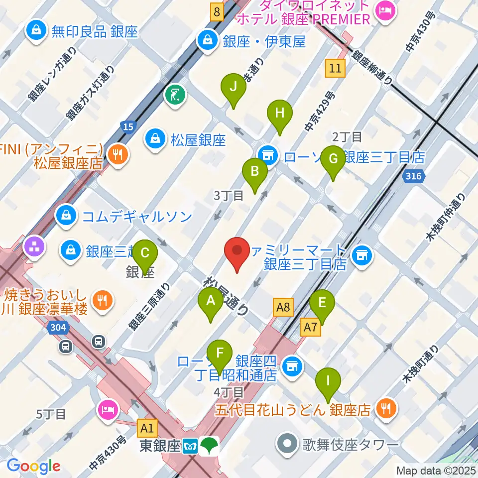 銀座フェニックスプラザ周辺のホテル一覧地図