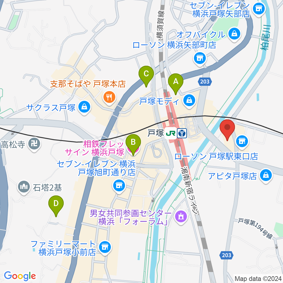 昭和音楽大学附属音楽・バレエ教室 戸塚校周辺のホテル一覧地図