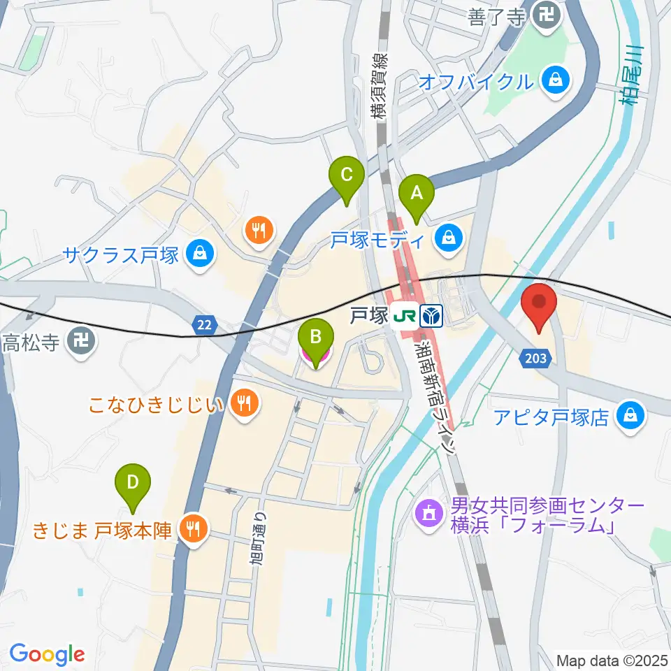 昭和音楽大学附属音楽・バレエ教室 戸塚校周辺のホテル一覧地図