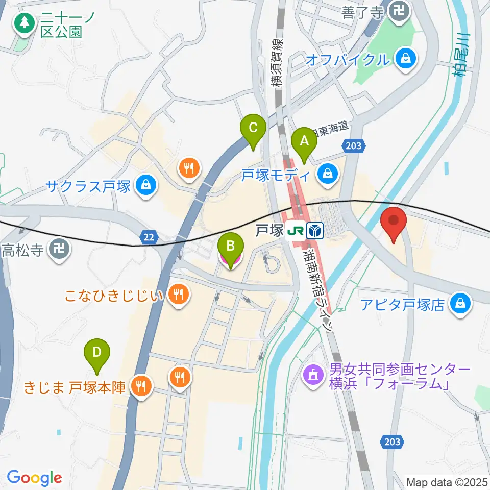 昭和音楽大学附属音楽・バレエ教室 戸塚校周辺のホテル一覧地図