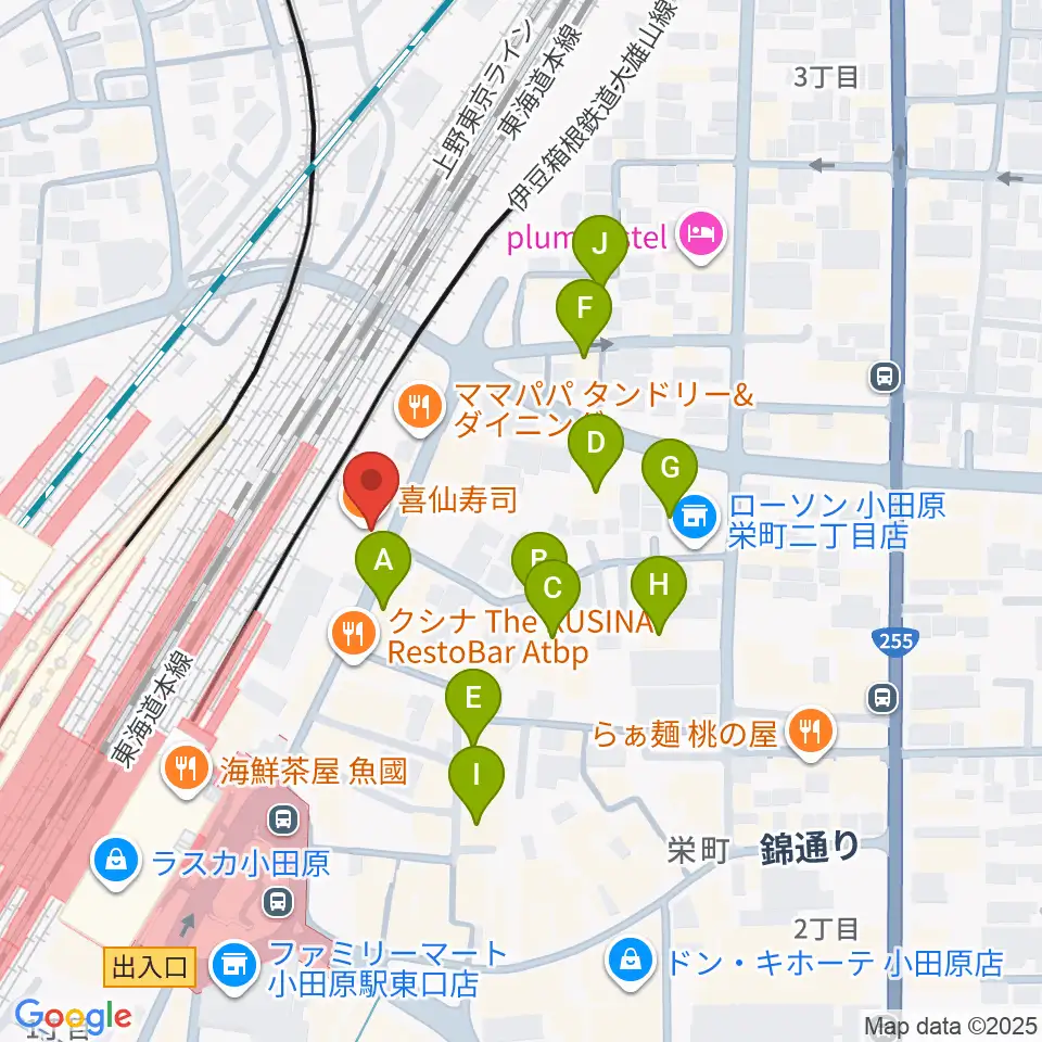 昭和音楽大学附属音楽・バレエ教室 小田原校周辺のホテル一覧地図