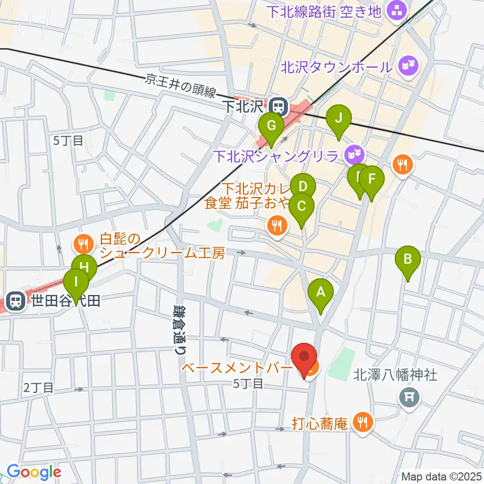 下北沢BASEMENT BAR周辺のホテル一覧地図