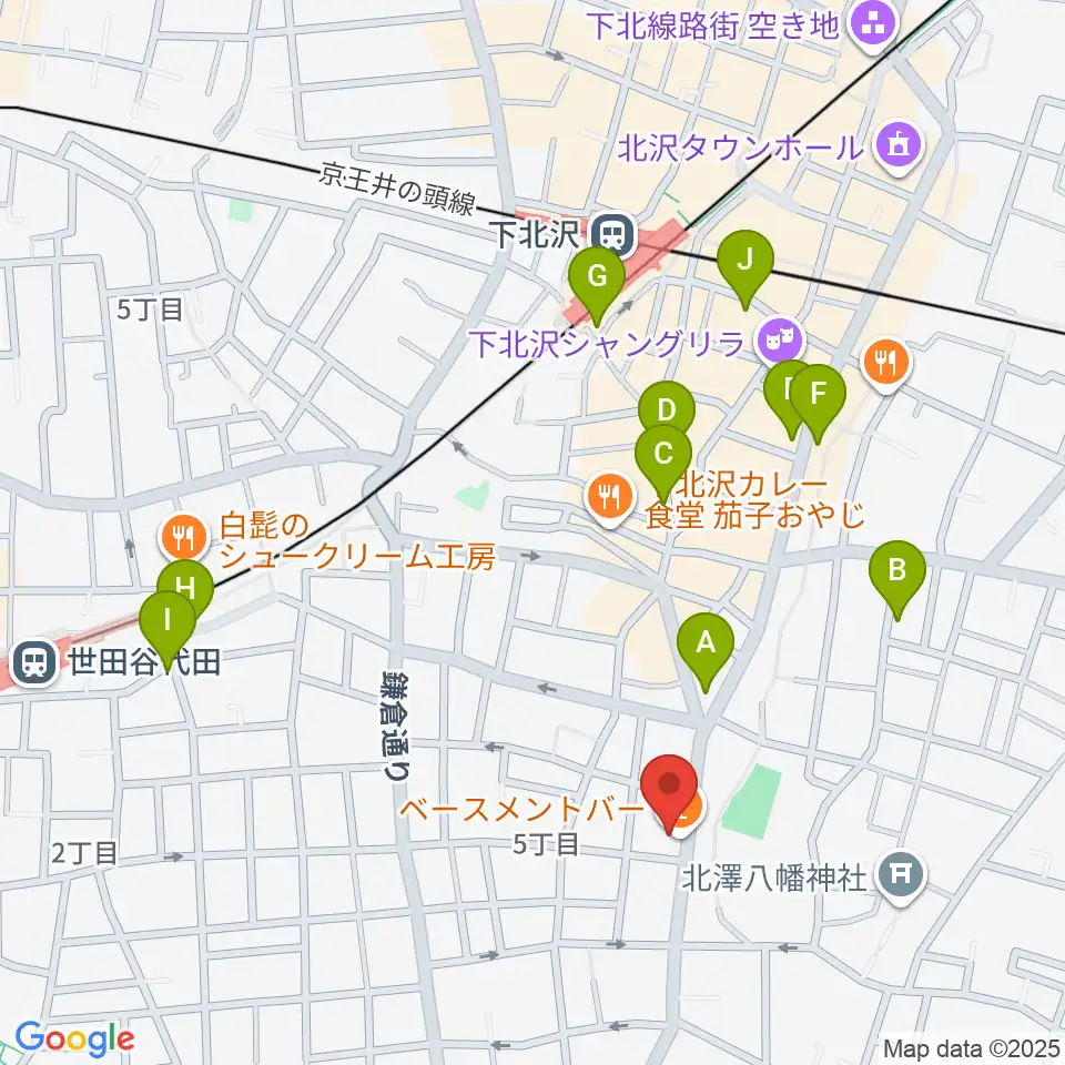 下北沢BASEMENT BAR周辺のホテル一覧地図