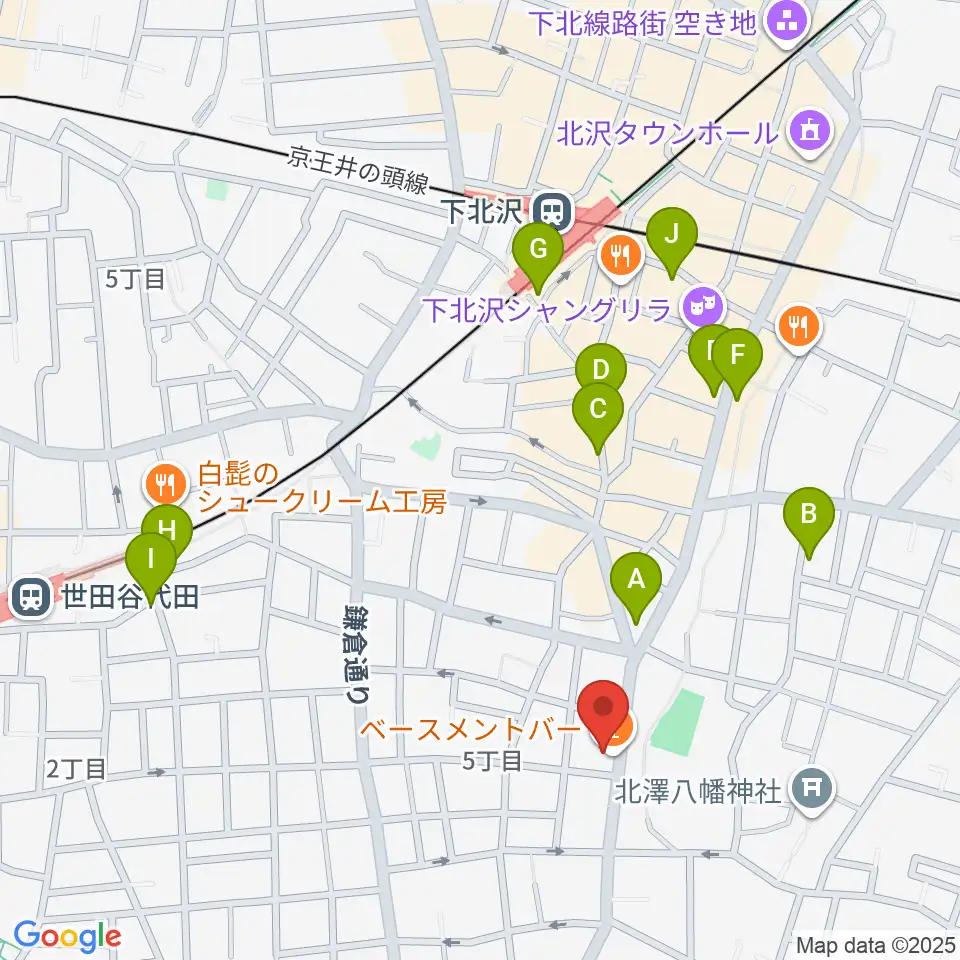 下北沢BASEMENT BAR周辺のホテル一覧地図