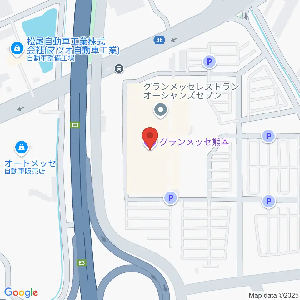 グランメッセ熊本周辺のホテル一覧地図