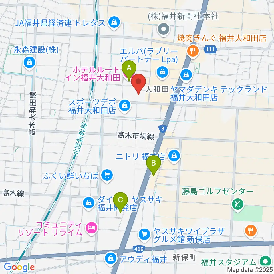 MPC大和田周辺のホテル一覧地図
