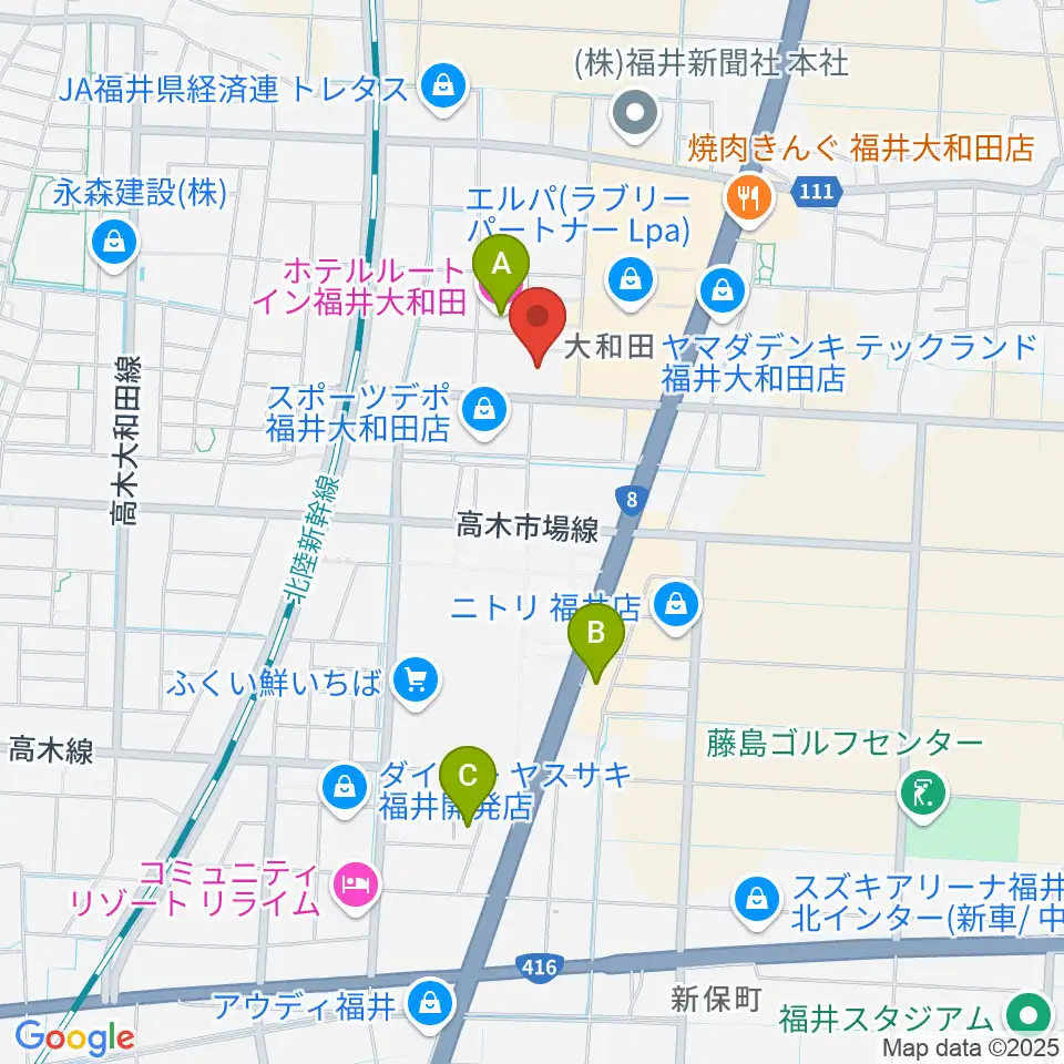 MPC大和田周辺のホテル一覧地図