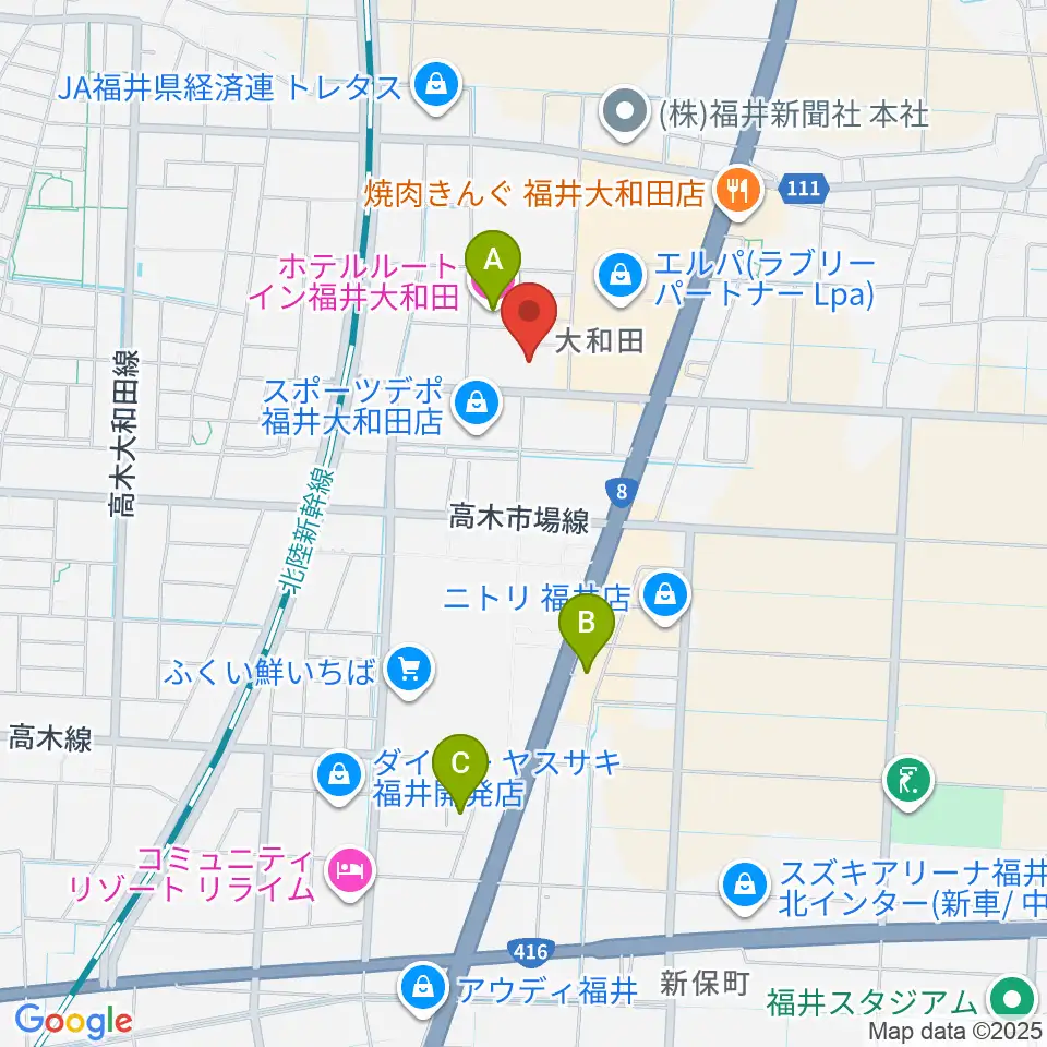 MPC大和田周辺のホテル一覧地図