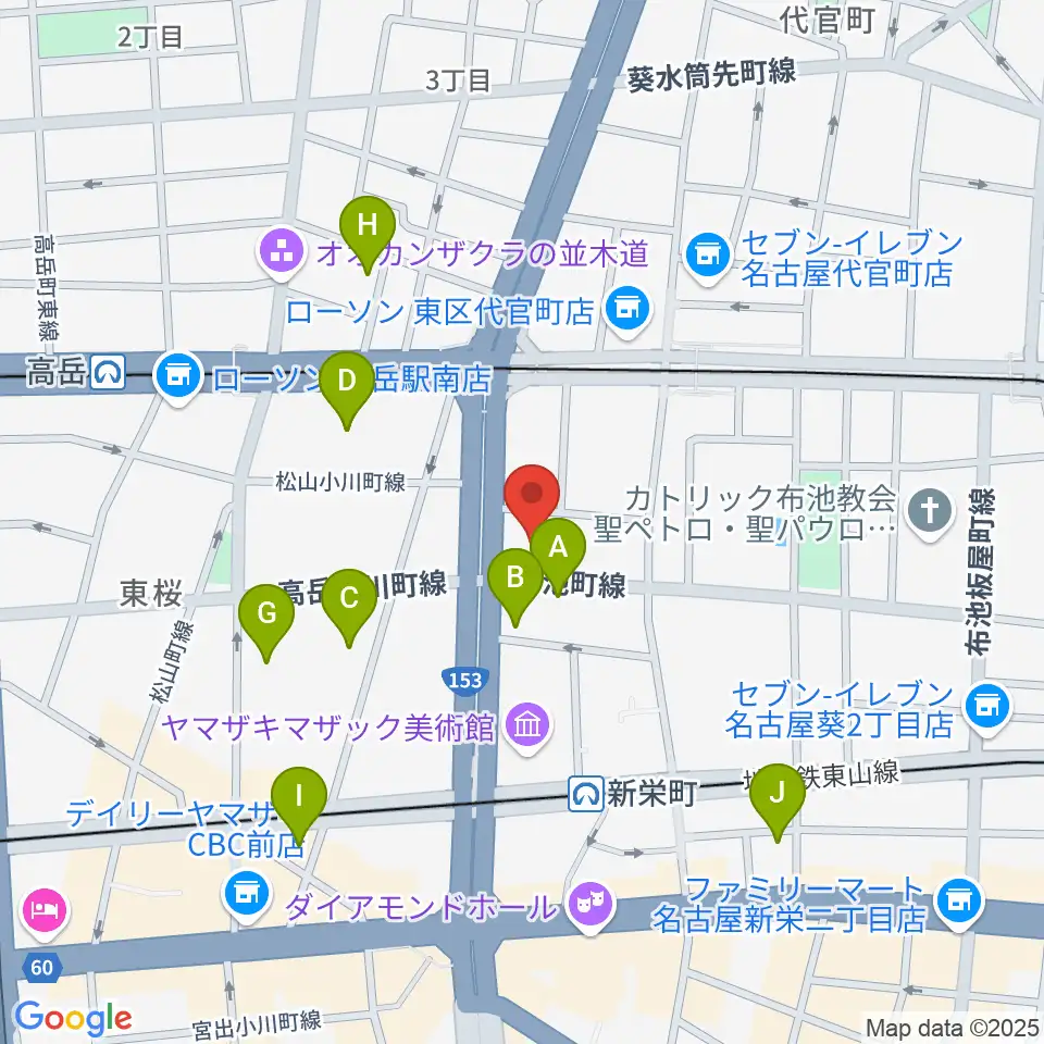 アマノ芸術創造センター名古屋周辺のホテル一覧地図
