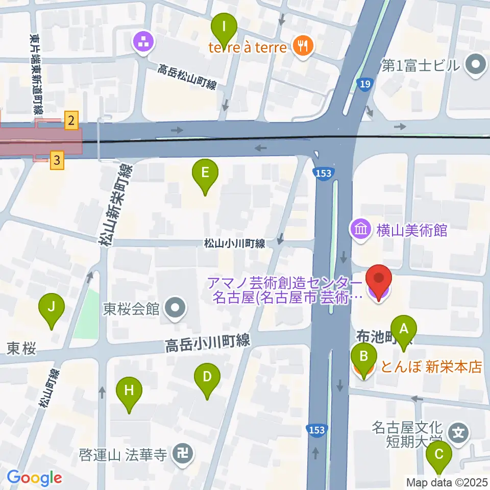 アマノ芸術創造センター名古屋周辺のホテル一覧地図