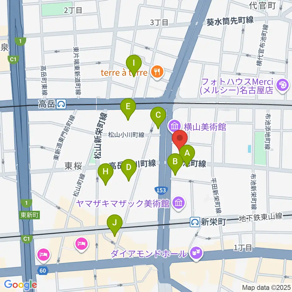 アマノ芸術創造センター名古屋周辺のホテル一覧地図