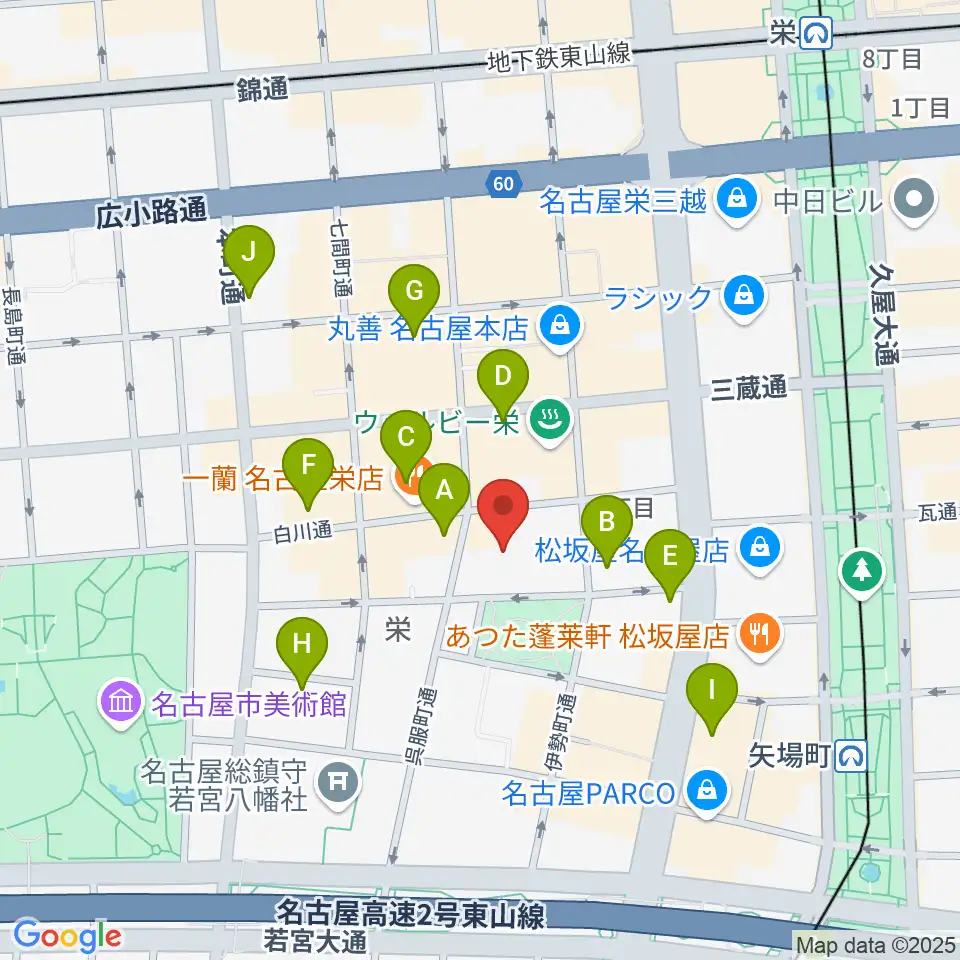 名古屋市青少年文化センター アートピア周辺のホテル一覧地図