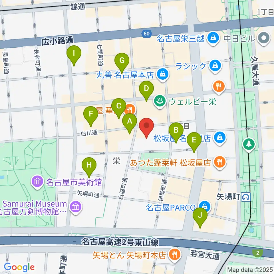 名古屋市青少年文化センター アートピア周辺のホテル一覧地図