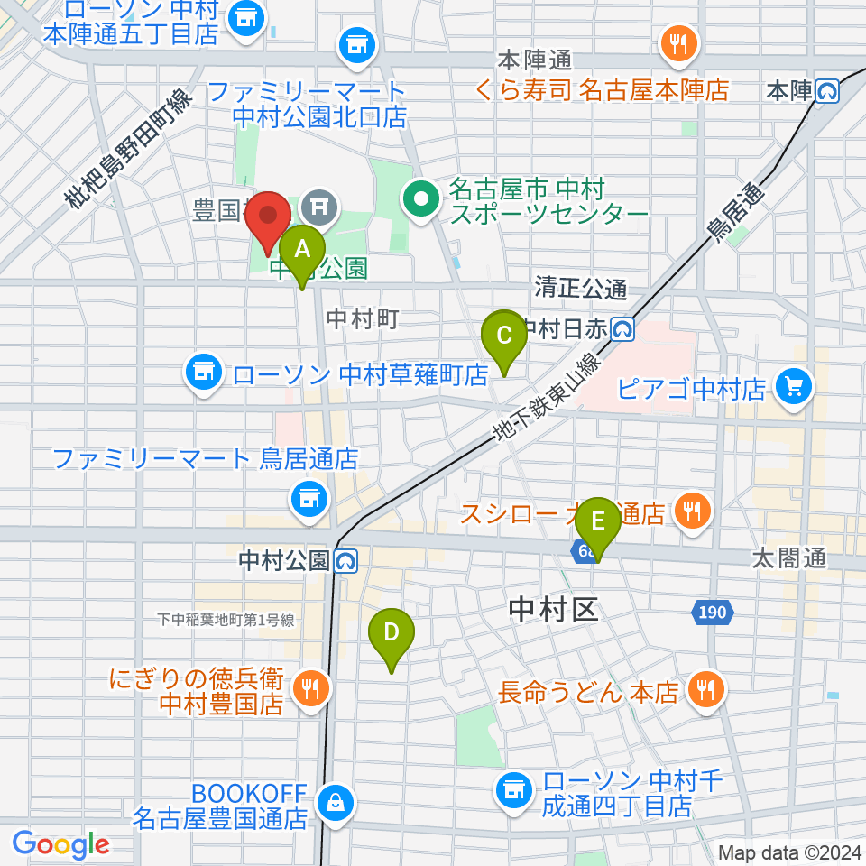 中村文化小劇場周辺のホテル一覧地図