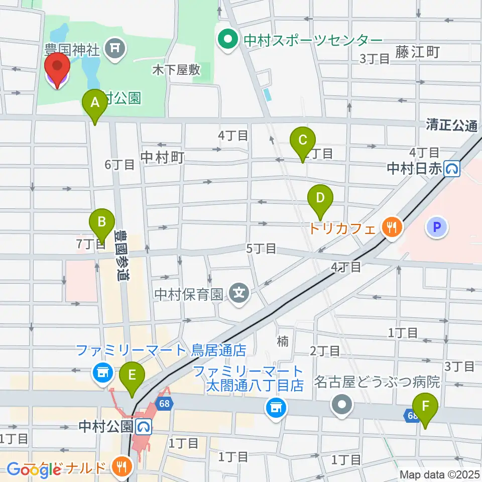 中村文化小劇場周辺のホテル一覧地図