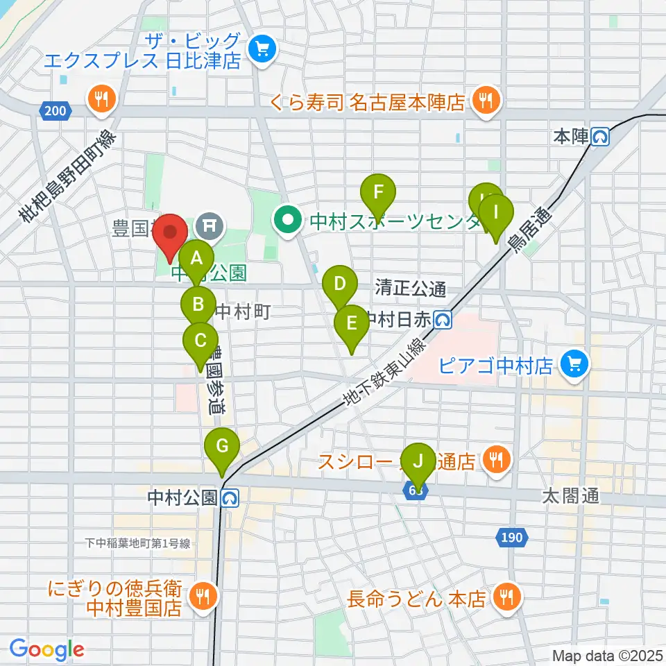 中村文化小劇場周辺のホテル一覧地図