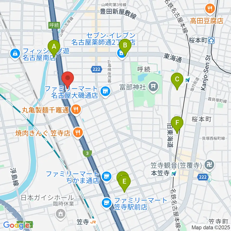 南文化小劇場周辺のホテル一覧地図