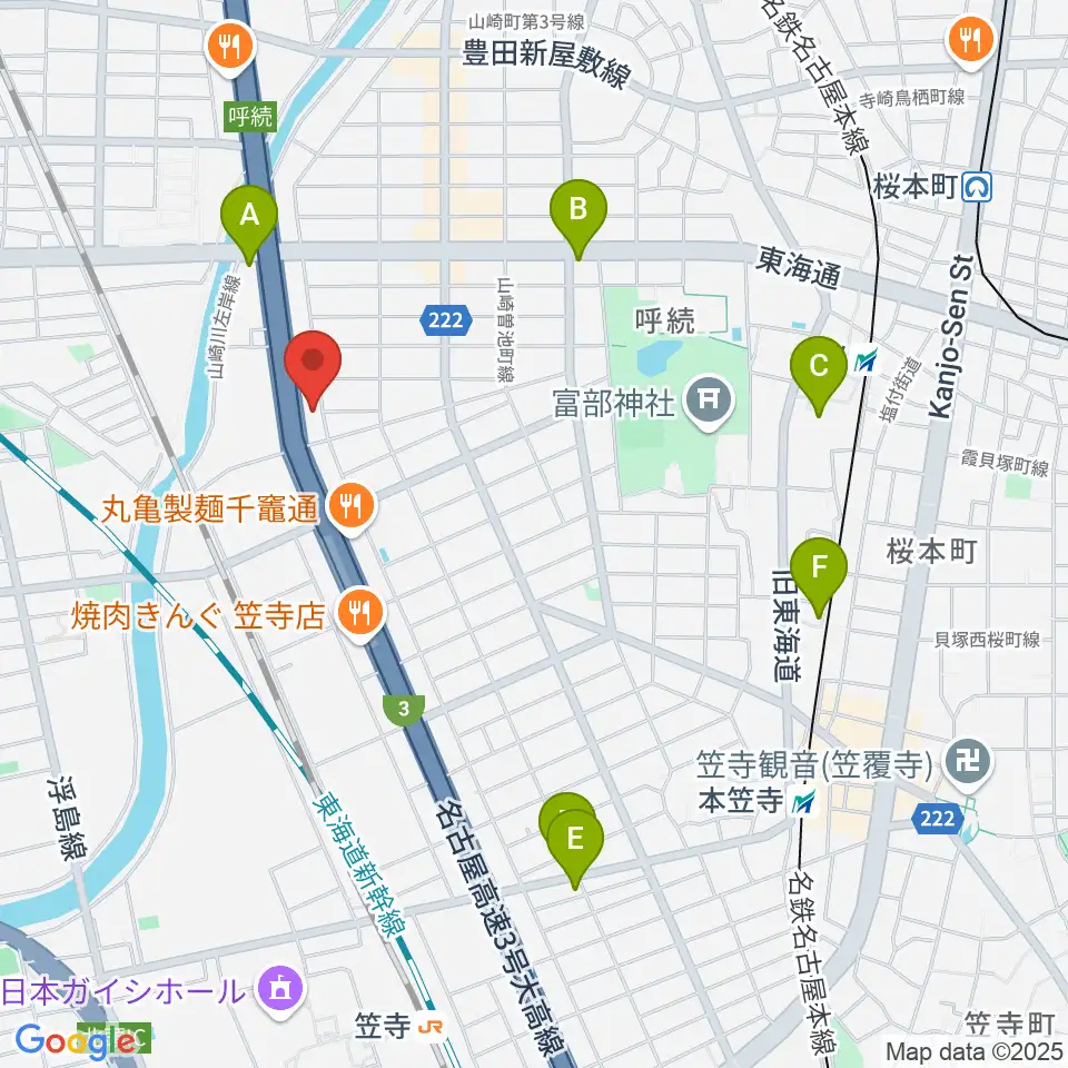 南文化小劇場周辺のホテル一覧地図