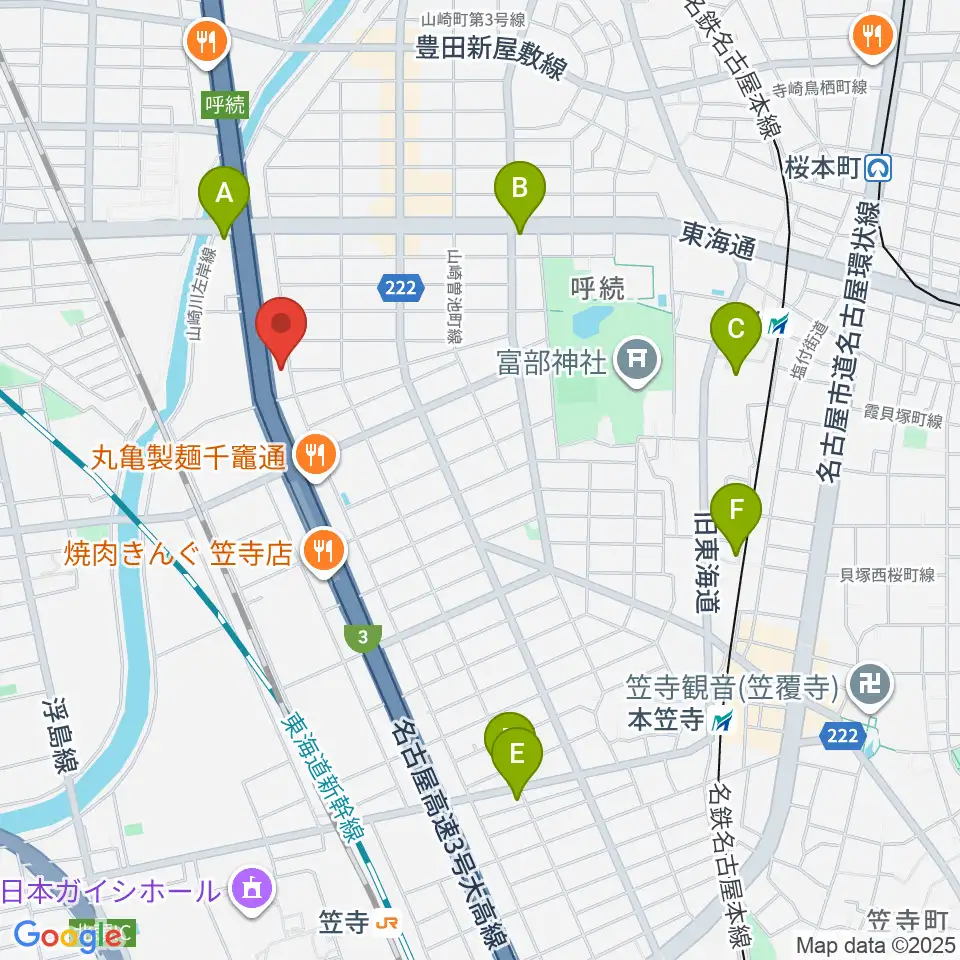 南文化小劇場周辺のホテル一覧地図