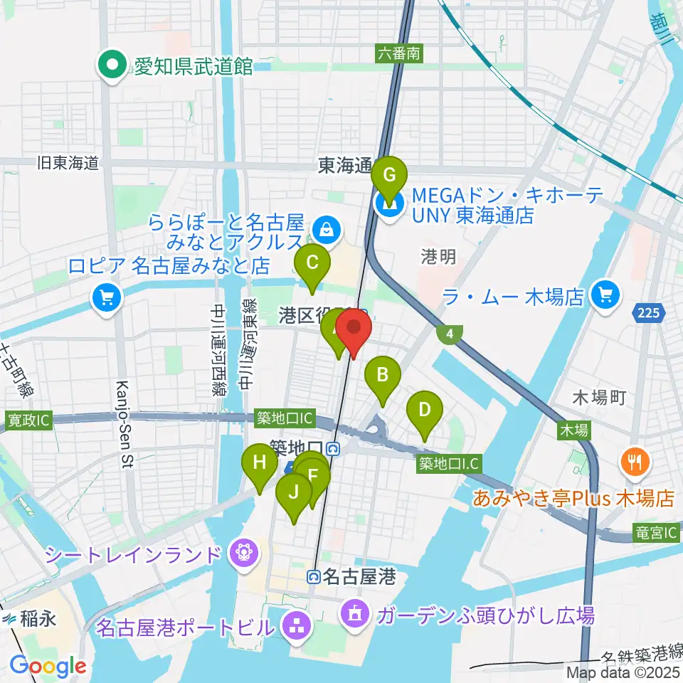 港文化小劇場周辺のホテル一覧地図